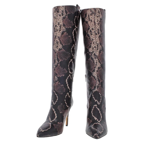 NEW Vince Camuto Western Snake Python Cowboy Heeled Kervana Knee High Boots - Picture 3 of 10